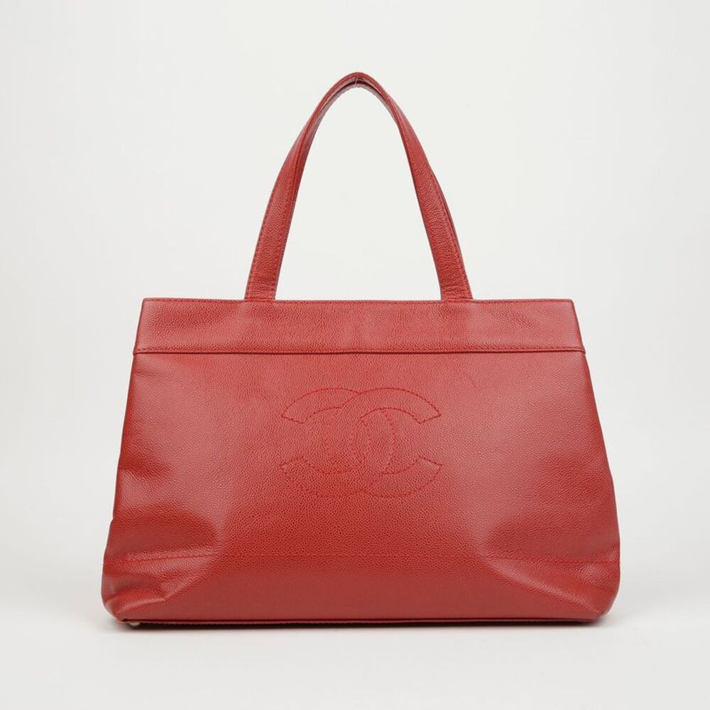 Cc Logo Tote Shoulder Bag (red)